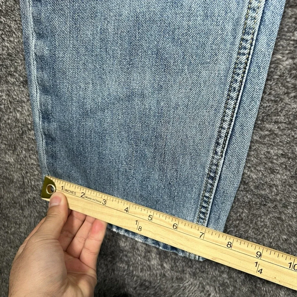 Levis 505 Jeans Mens 31x32 (31x30) Blue Classic Straight Leg Denim Distressed - Picture 5 of 10